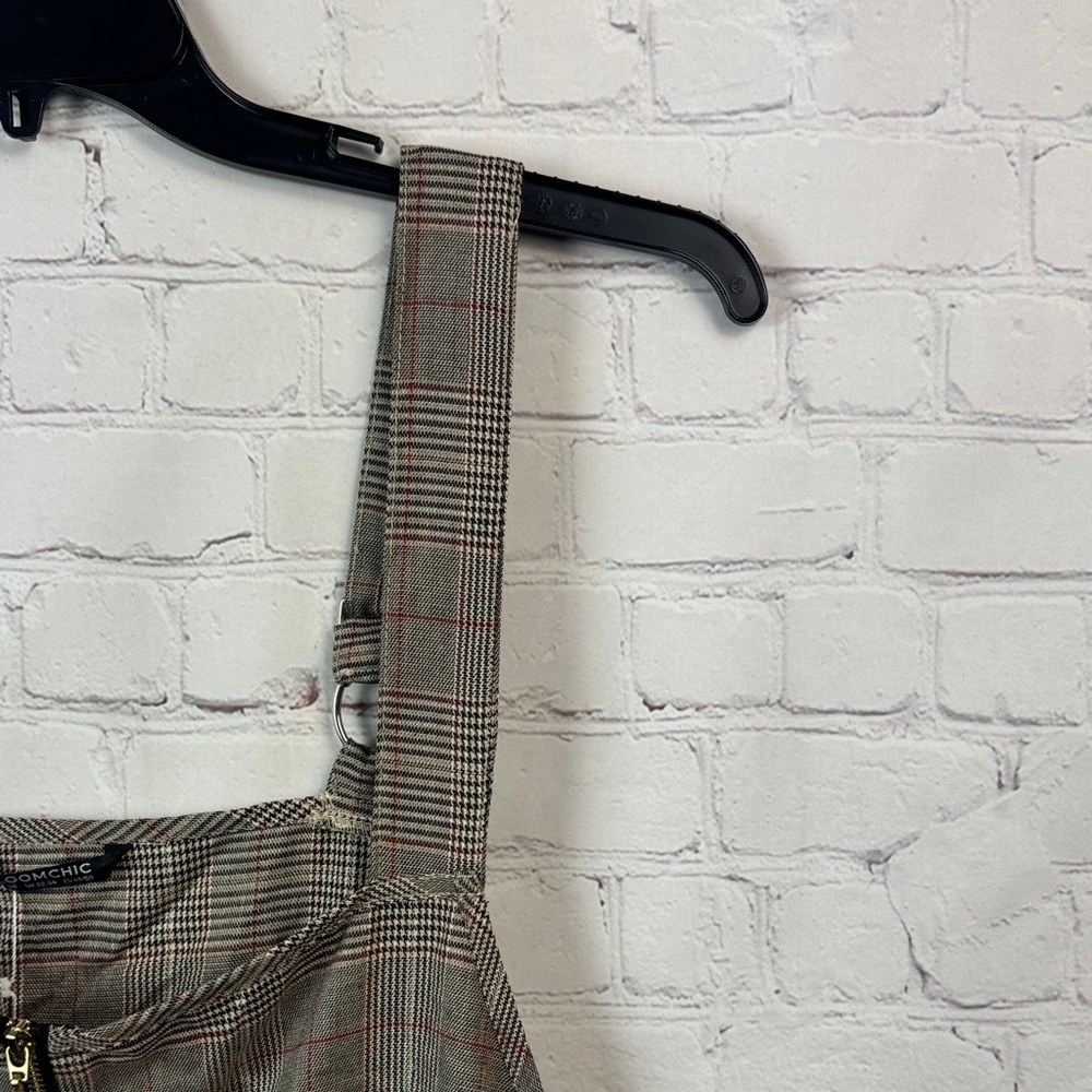BloomChic Plaid Mini Dress with Zip Front Plus Size 2X - Picture 3 of 6